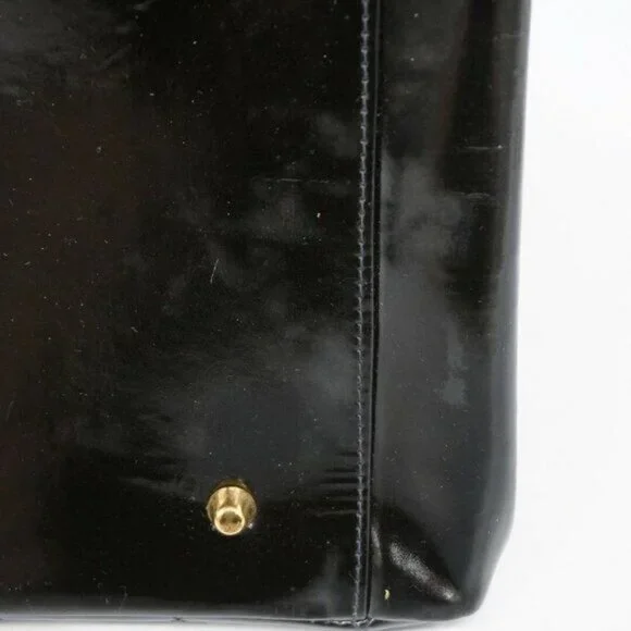 CHANEL CC Patent Shopping Tote Quilted Chain Shoulder Bag Gold Purse - Picture 16 of 16